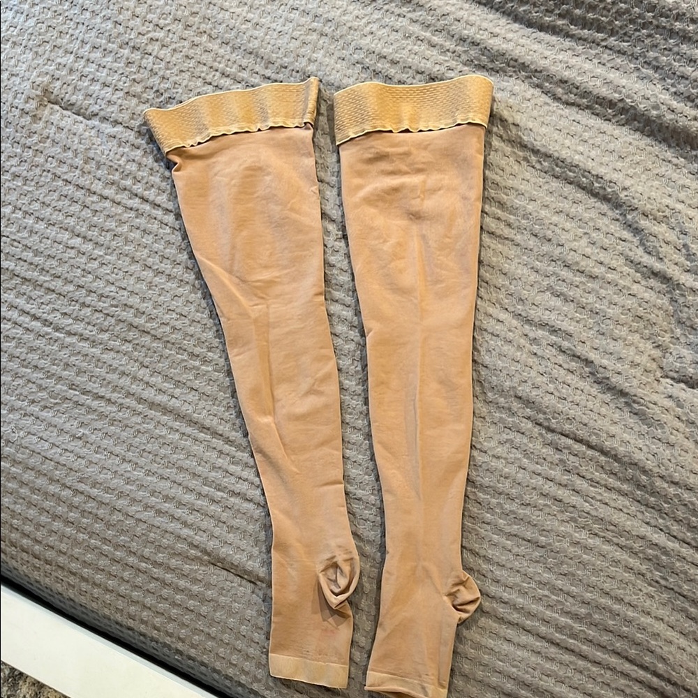 Tan Over-the-Knee compression Socks